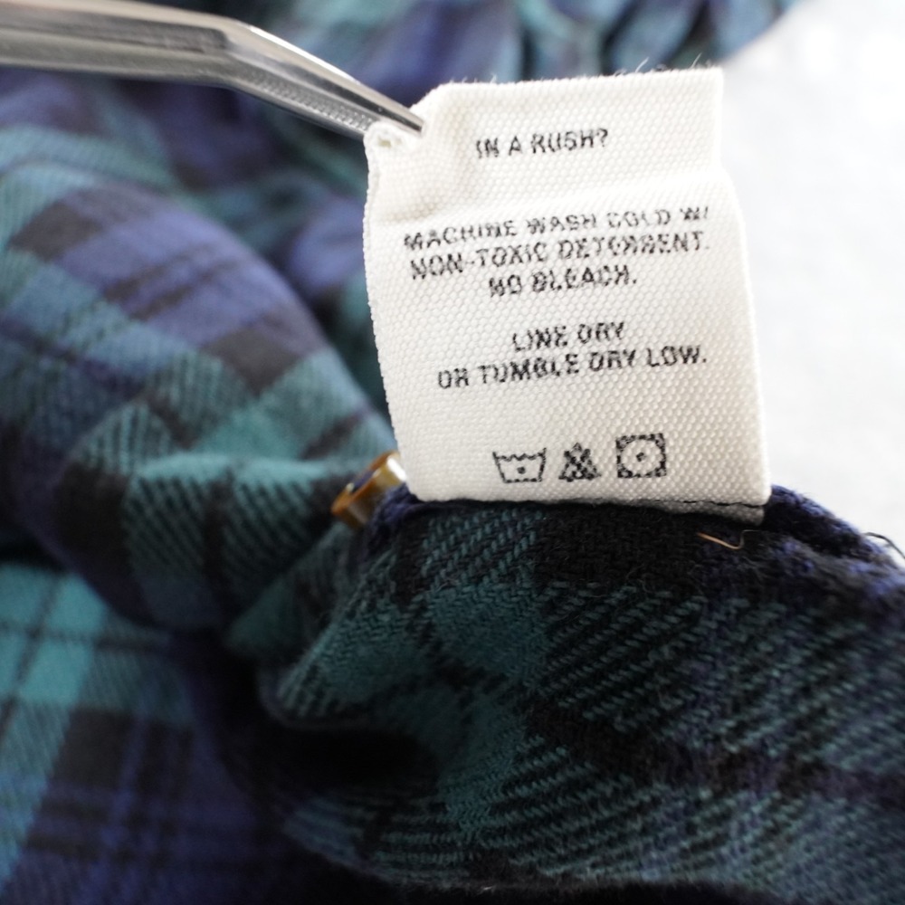 Alex Mill Flannel Button Down Shirt M Plaid Blue Green Cotton Heritage Classic - Picture 10 of 12